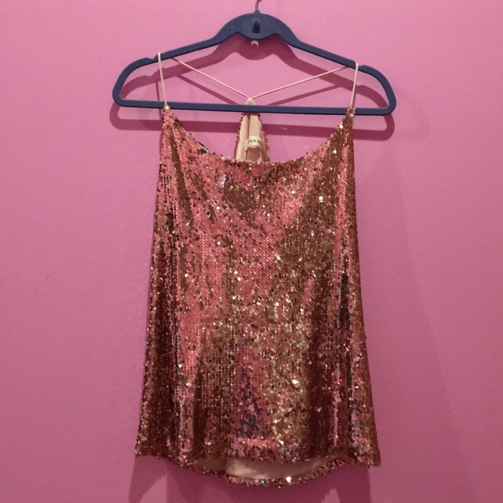 BIG pink sequin top